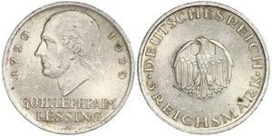 5 Mark Imperio alemán (1871-1918) Plata Gotthold Ephraim Lessing