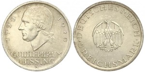 5 Mark Imperio alemán (1871-1918) Plata Gotthold Ephraim Lessing