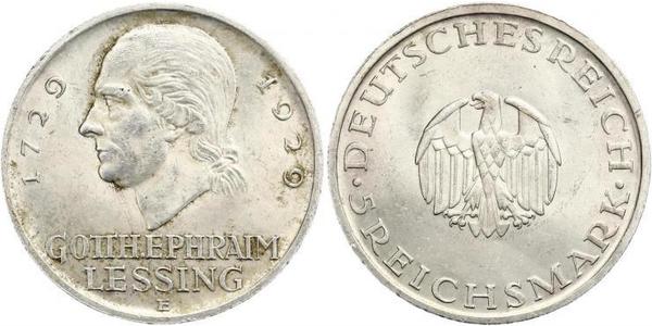 5 Mark Imperio alemán (1871-1918) Plata Gotthold Ephraim Lessing