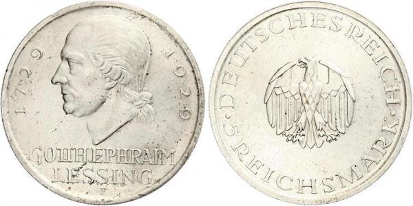 5 Mark Imperio alemán (1871-1918) Plata Gotthold Ephraim Lessing