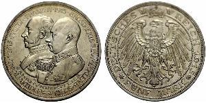 5 Mark Mecklemburgo-Schwerin (1352-1918) Plata Frederick Francis IV, Grand Duke of Mecklenburg (1882 - 1945)