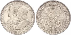 5 Mark Mecklemburgo-Schwerin (1352-1918) Plata Frederick Francis IV, Grand Duke of Mecklenburg (1882 - 1945)