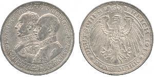 5 Mark Mecklemburgo-Schwerin (1352-1918) Plata Frederick Francis IV, Grand Duke of Mecklenburg (1882 - 1945)