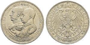 5 Mark Mecklemburgo-Schwerin (1352-1918) Plata Frederick Francis IV, Grand Duke of Mecklenburg (1882 - 1945)