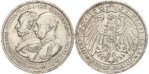 5 Mark Mecklemburgo-Schwerin (1352-1918) Plata Frederick Francis IV, Grand Duke of Mecklenburg (1882 - 1945)