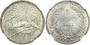 5 Mark Nueva Guinea Plata 