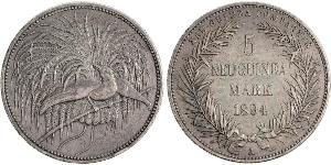 5 Mark Nueva Guinea Plata 