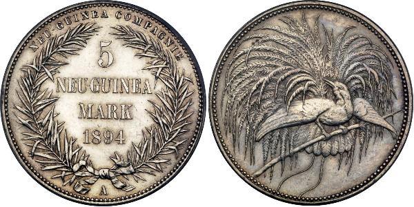 5 Mark Nueva Guinea Plata 