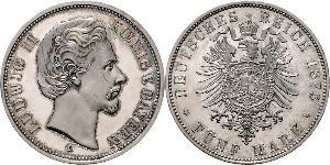 5 Mark Reino de Baviera (1806 - 1918) Plata Luis II de Baviera(1845 – 1886)