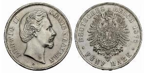 5 Mark Reino de Baviera (1806 - 1918) Plata Luis II de Baviera(1845 – 1886)