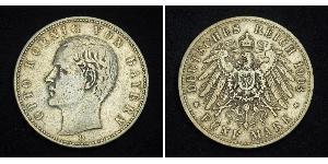 5 Mark Reino de Baviera (1806 - 1918) Plata Otón I de Baviera(1848 – 1916)