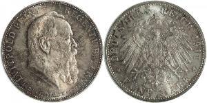 5 Mark Reino de Baviera (1806 - 1918) Plata Otón I de Baviera(1848 – 1916)