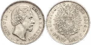 5 Mark Reino de Baviera (1806 - 1918) Plata Luis II de Baviera(1845 – 1886)