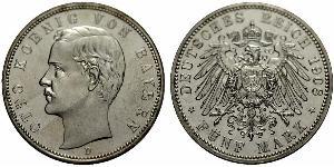 5 Mark Reino de Baviera (1806 - 1918) Plata Otón I de Baviera(1848 – 1916)