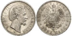 5 Mark Reino de Baviera (1806 - 1918) Plata Luis II de Baviera(1845 – 1886)