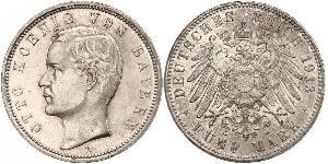 5 Mark Reino de Baviera (1806 - 1918) Plata Otón I de Baviera(1848 – 1916)