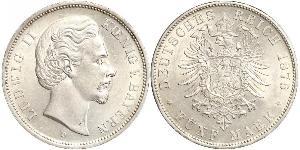 5 Mark Reino de Baviera (1806 - 1918) Plata Luis II de Baviera(1845 – 1886)