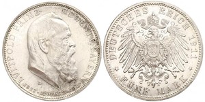 5 Mark Reino de Baviera (1806 - 1918) Plata Otón I de Baviera(1848 – 1916)