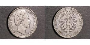 5 Mark Reino de Baviera (1806 - 1918) Plata Luis II de Baviera(1845 – 1886)