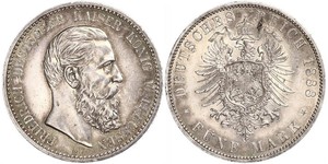 5 Mark Reino de Prusia (1701-1918) Plata Federico III de Alemania (1831-1888)