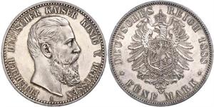 5 Mark Reino de Prusia (1701-1918) Plata Federico III de Alemania (1831-1888)