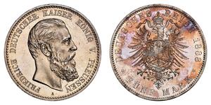 5 Mark Reino de Prusia (1701-1918) Plata Federico III de Alemania (1831-1888)