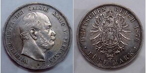 5 Mark Reino de Prusia (1701-1918) Plata Wilhelm I, German Emperor (1797-1888)