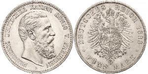 5 Mark Reino de Prusia (1701-1918) Plata Federico III de Alemania (1831-1888)