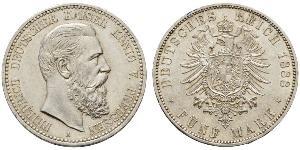 5 Mark Reino de Prusia (1701-1918) Plata Federico III de Alemania (1831-1888)