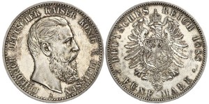 5 Mark Reino de Prusia (1701-1918) Plata Federico III de Alemania (1831-1888)