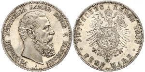 5 Mark Reino de Prusia (1701-1918) Plata Federico III de Alemania (1831-1888)