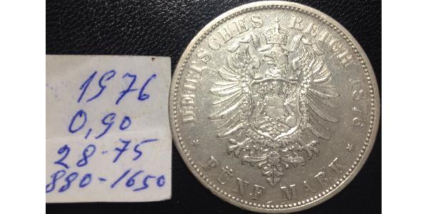 5 Mark Reino de Prusia (1701-1918) Plata Federico III de Alemania (1831-1888)
