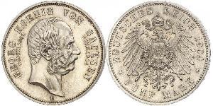 5 Mark Reino de Sajonia (1806 - 1918) Plata Jorge I de Sajonia