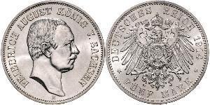 5 Mark Reino de Sajonia (1806 - 1918) Plata Federico Augusto III de Sajonia (1865-1932)