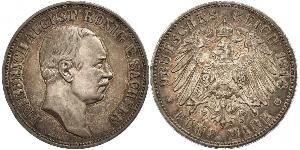 5 Mark Reino de Sajonia (1806 - 1918) Plata Federico Augusto III de Sajonia (1865-1932)