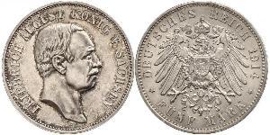 5 Mark Reino de Sajonia (1806 - 1918) Plata Federico Augusto III de Sajonia (1865-1932)