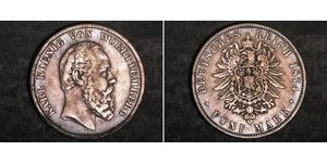 5 Mark Reino de Wurtemberg (1806-1918) Plata Carlos I de Wurtemberg