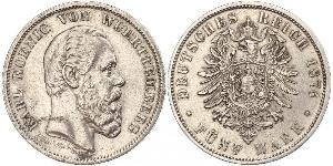 5 Mark Reino de Wurtemberg (1806-1918) Plata Carlos I de Wurtemberg