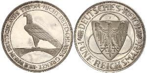 5 Mark República de Weimar (1918-1933) Plata 