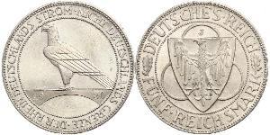 5 Mark República de Weimar (1918-1933) Plata 