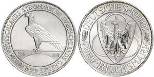 5 Mark República de Weimar (1918-1933) Plata 