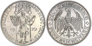 5 Mark República de Weimar (1918-1933) Plata 