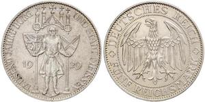 5 Mark República de Weimar (1918-1933) Plata 