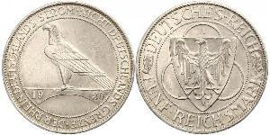 5 Mark República de Weimar (1918-1933) Plata 