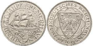 5 Mark República de Weimar (1918-1933) Plata 