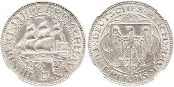 5 Mark República de Weimar (1918-1933) Plata 