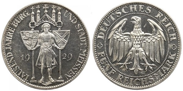 5 Mark República de Weimar (1918-1933) Plata 