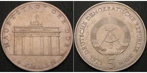 5 Mark Repubblica Democratica Tedesca (1949-1990) Rame/Zinco/Nichel 