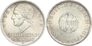 5 Mark Deutsches Kaiserreich (1871-1918) Silber Gotthold Ephraim Lessing