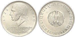 5 Mark Deutsches Kaiserreich (1871-1918) Silber Gotthold Ephraim Lessing